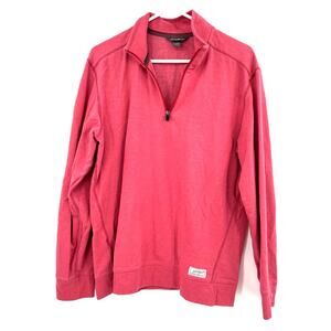 Eddie Bauer Size Medium Quarter Zip Long Sleeve‎ Pullover Sweater Sweatshirt Red